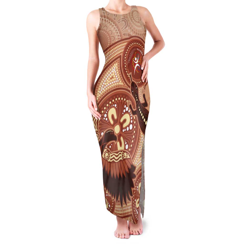 NAIDOC 2025 Strength Vision & Legacy Tank Maxi Dress Future Dreaming - Taupe
