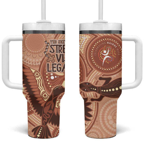 NAIDOC 2025 Strength Vision & Legacy Tumbler With Handle Future Dreaming - Taupe