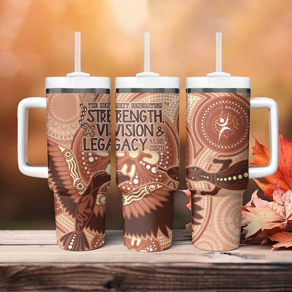 NAIDOC 2025 Strength Vision & Legacy Tumbler With Handle Future Dreaming - Taupe