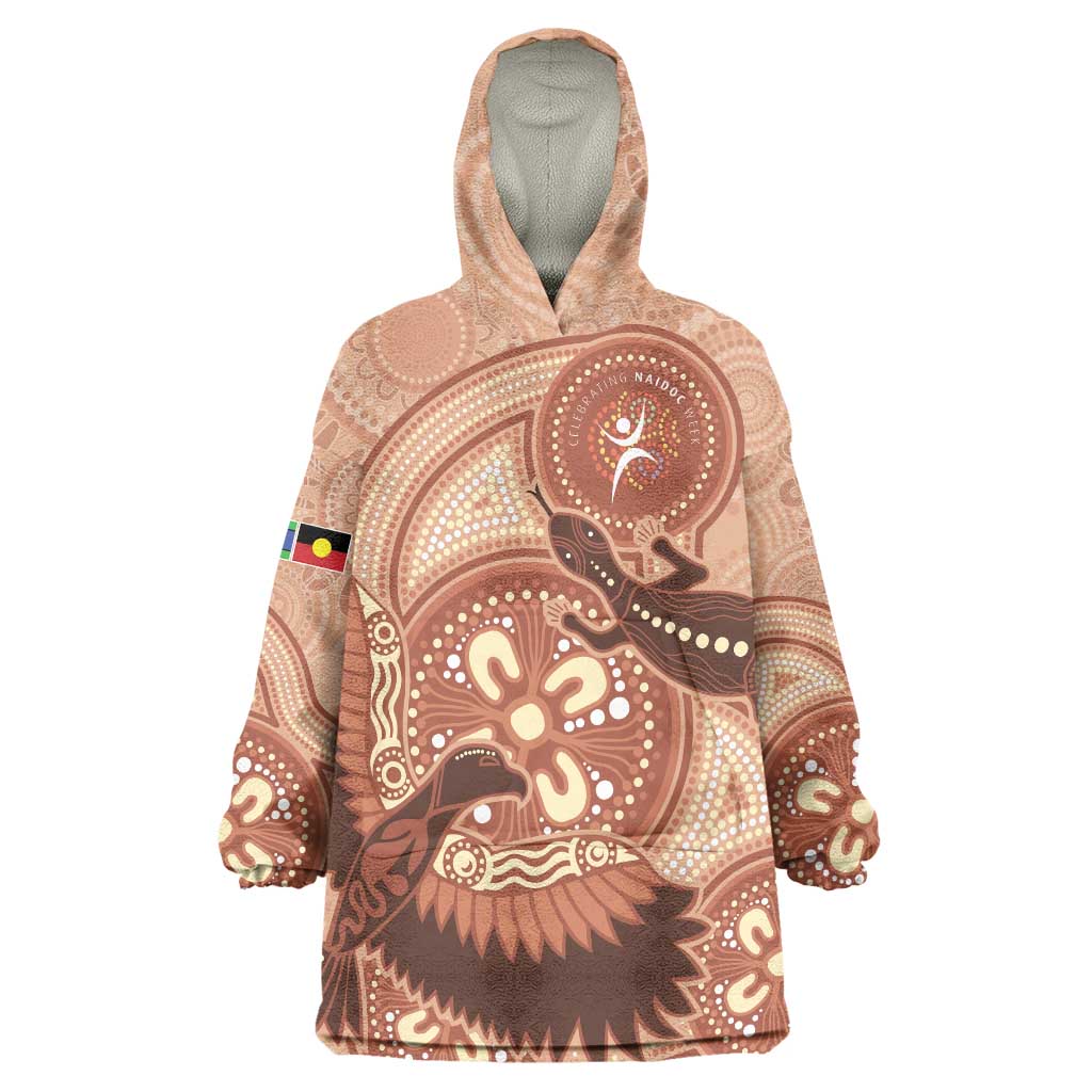 NAIDOC 2025 Strength Vision & Legacy Wearable Blanket Hoodie Future Dreaming - Taupe