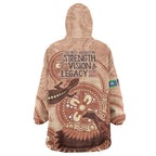 NAIDOC 2025 Strength Vision & Legacy Wearable Blanket Hoodie Future Dreaming - Taupe