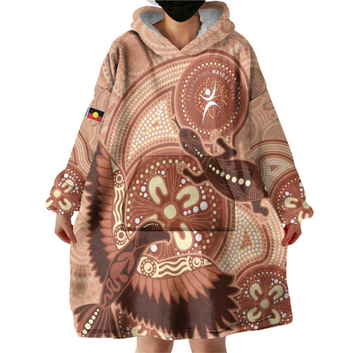 NAIDOC 2025 Strength Vision & Legacy Wearable Blanket Hoodie Future Dreaming - Taupe