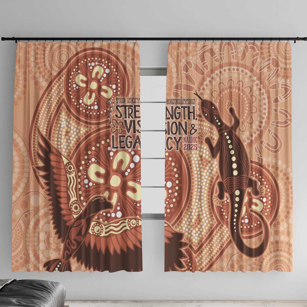 NAIDOC 2025 Strength Vision & Legacy Window Curtain Future Dreaming - Taupe