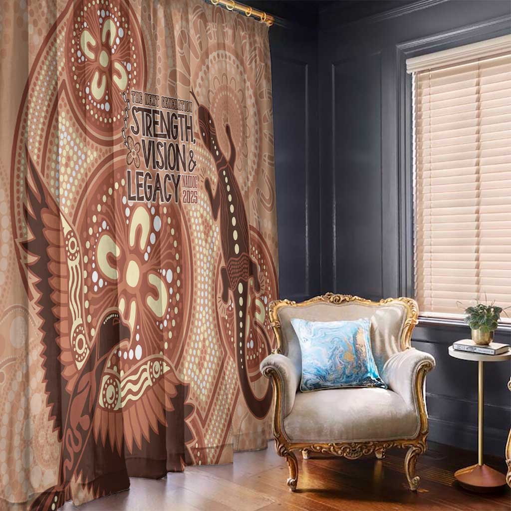 NAIDOC 2025 Strength Vision & Legacy Window Curtain Future Dreaming - Taupe