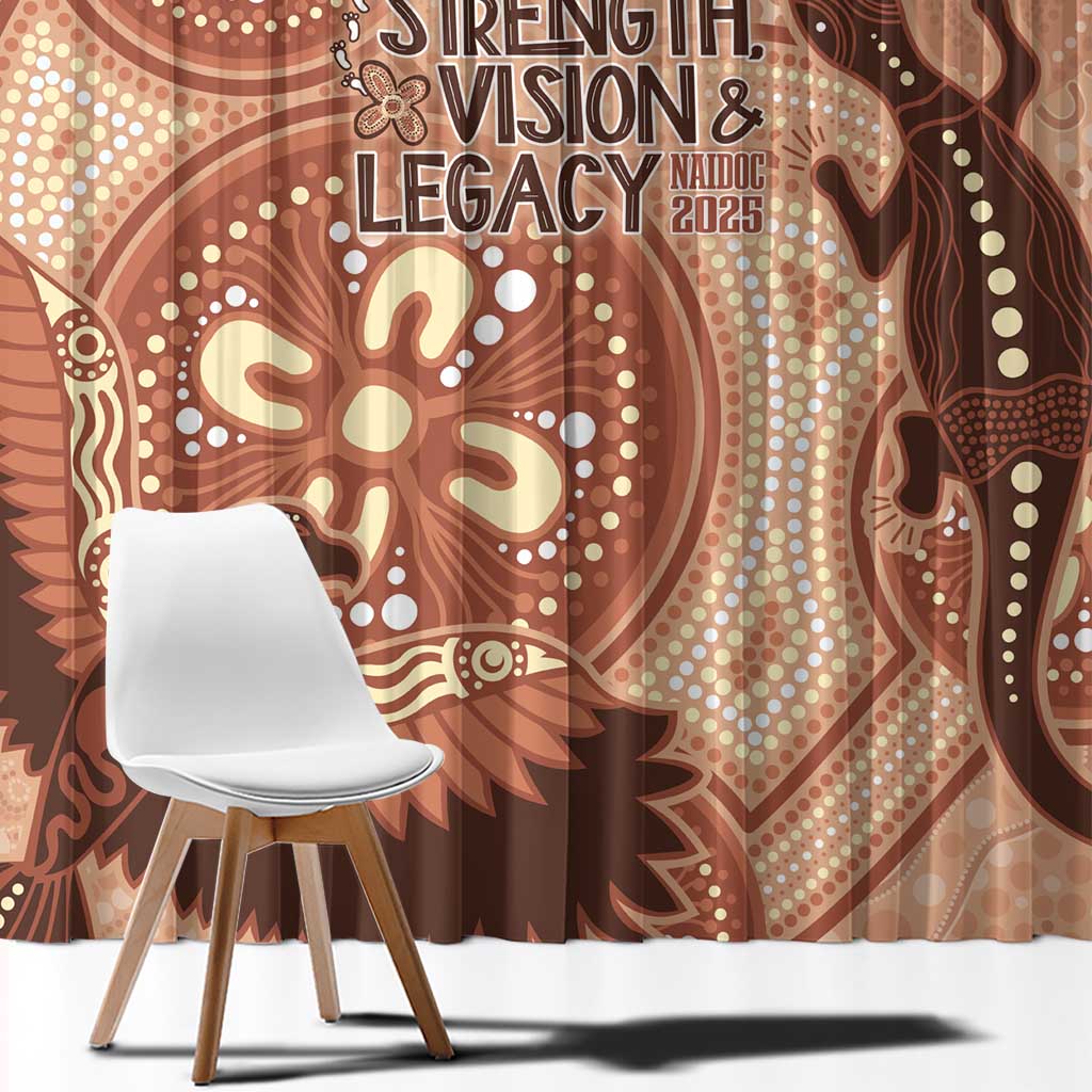 NAIDOC 2025 Strength Vision & Legacy Window Curtain Future Dreaming - Taupe