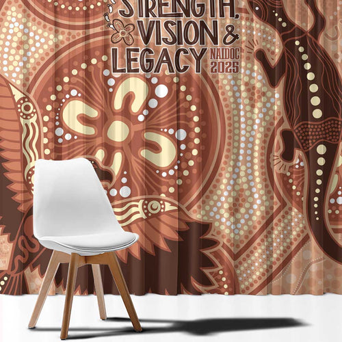 NAIDOC 2025 Strength Vision & Legacy Window Curtain Future Dreaming - Taupe