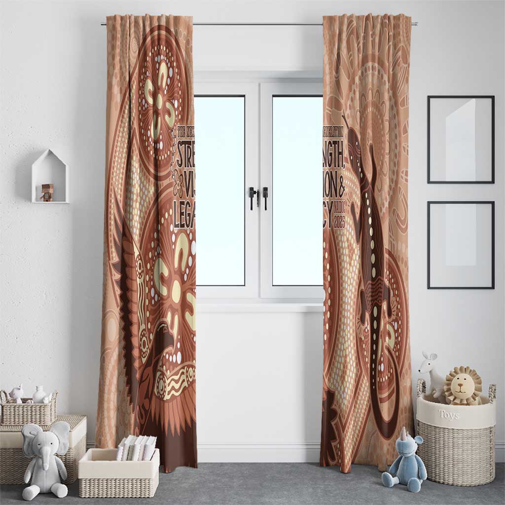 NAIDOC 2025 Strength Vision & Legacy Window Curtain Future Dreaming - Taupe