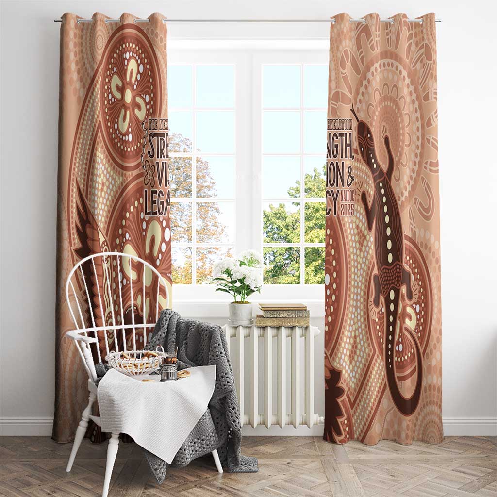 NAIDOC 2025 Strength Vision & Legacy Window Curtain Future Dreaming - Taupe