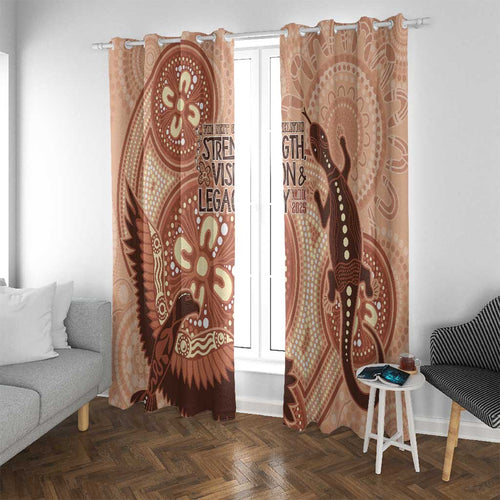 NAIDOC 2025 Strength Vision & Legacy Window Curtain Future Dreaming - Taupe