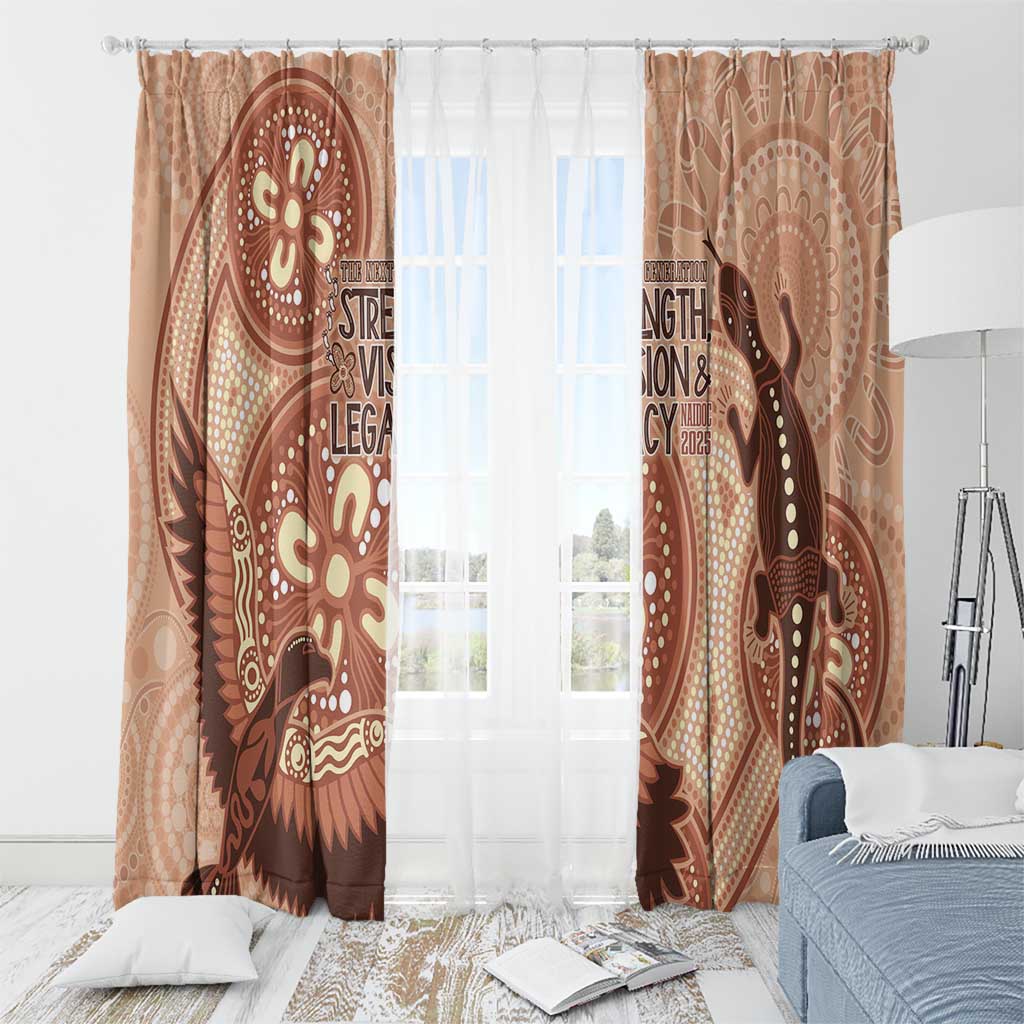 NAIDOC 2025 Strength Vision & Legacy Window Curtain Future Dreaming - Taupe