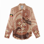 NAIDOC 2025 Strength Vision & Legacy Women Casual Shirt Future Dreaming - Taupe