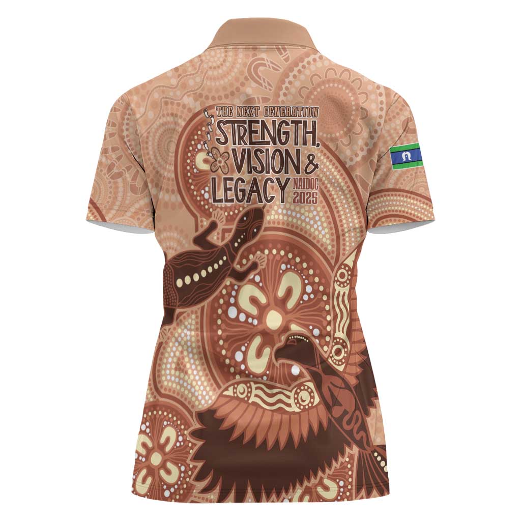 NAIDOC 2025 Strength Vision & Legacy Women Polo Shirt Future Dreaming - Taupe