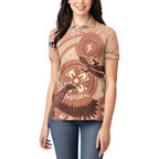 NAIDOC 2025 Strength Vision & Legacy Women Polo Shirt Future Dreaming - Taupe