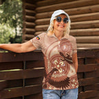 NAIDOC 2025 Strength Vision & Legacy Women Polo Shirt Future Dreaming - Taupe