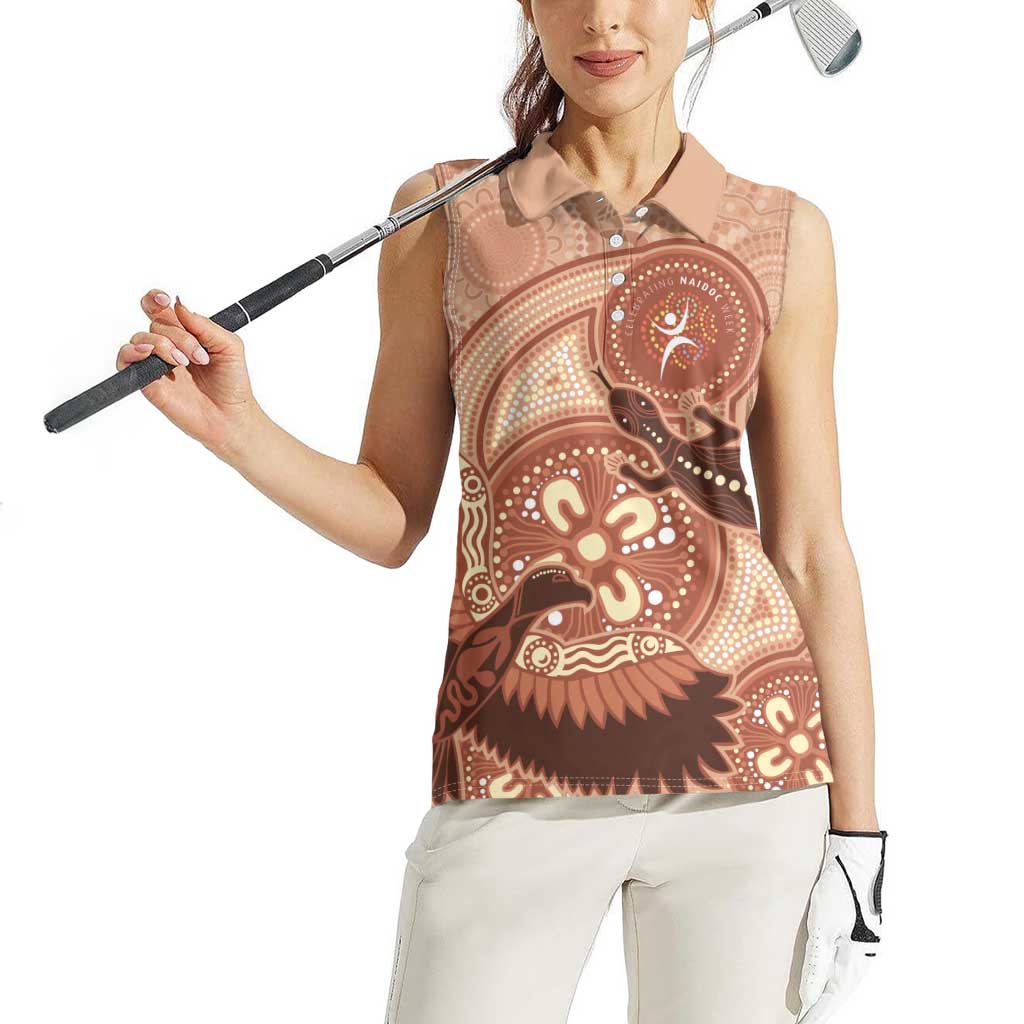 NAIDOC 2025 Strength Vision & Legacy Women Sleeveless Polo Shirt Future Dreaming - Taupe