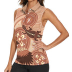 NAIDOC 2025 Strength Vision & Legacy Women Sleeveless Polo Shirt Future Dreaming - Taupe