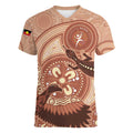 NAIDOC 2025 Strength Vision & Legacy Women V-Neck T-Shirt Future Dreaming - Taupe