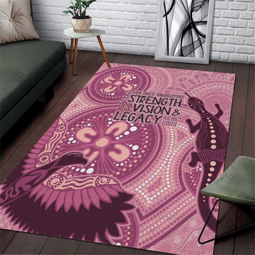 NAIDOC 2025 Strength Vision & Legacy Area Rug Future Dreaming - Coral