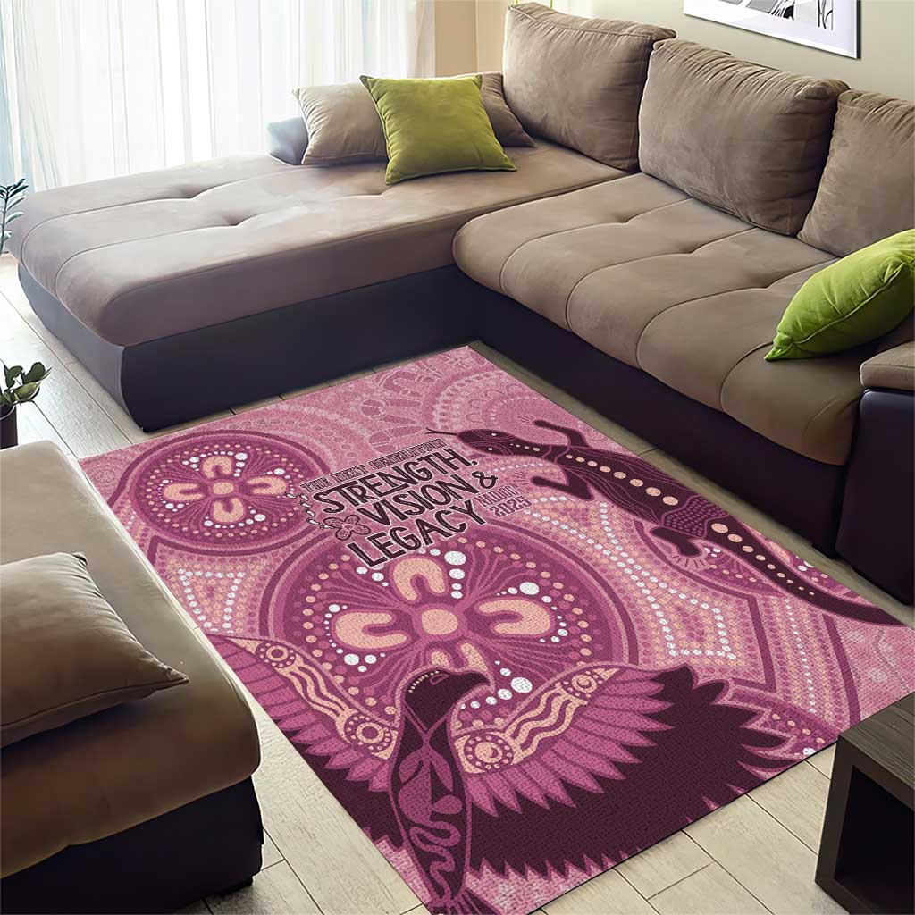 NAIDOC 2025 Strength Vision & Legacy Area Rug Future Dreaming - Coral
