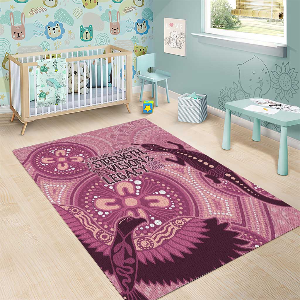 NAIDOC 2025 Strength Vision & Legacy Area Rug Future Dreaming - Coral