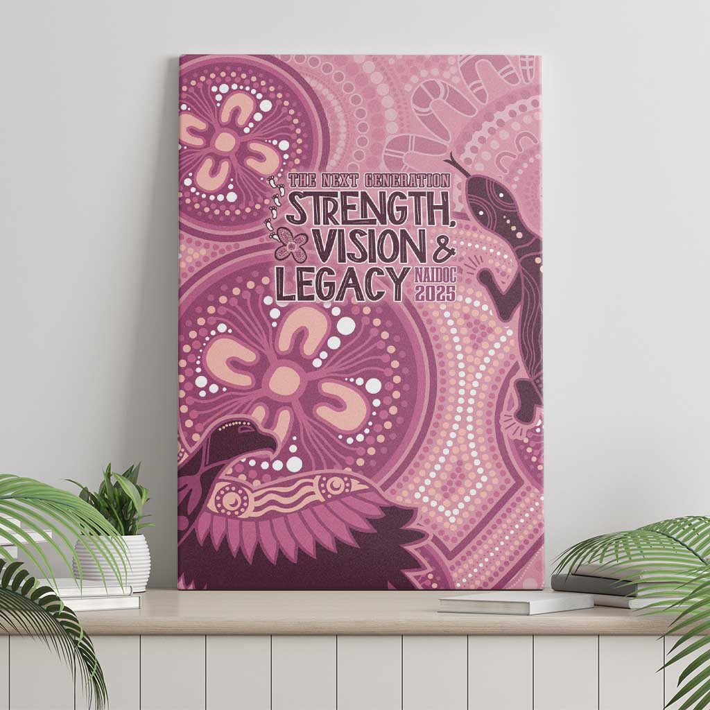 NAIDOC 2025 Strength Vision & Legacy Canvas Wall Art Future Dreaming - Coral