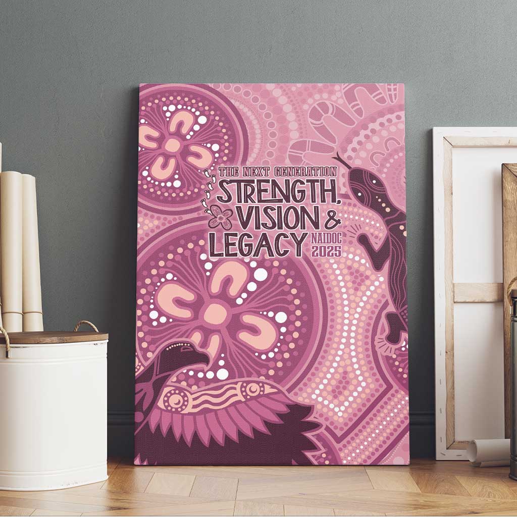 NAIDOC 2025 Strength Vision & Legacy Canvas Wall Art Future Dreaming - Coral