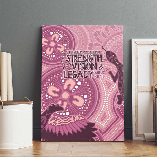 NAIDOC 2025 Strength Vision & Legacy Canvas Wall Art Future Dreaming - Coral