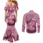 NAIDOC 2025 Strength Vision & Legacy Couples Matching Mermaid Dress and Long Sleeve Button Shirt Future Dreaming - Coral