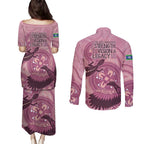NAIDOC 2025 Strength Vision & Legacy Couples Matching Puletasi and Long Sleeve Button Shirt Future Dreaming - Coral