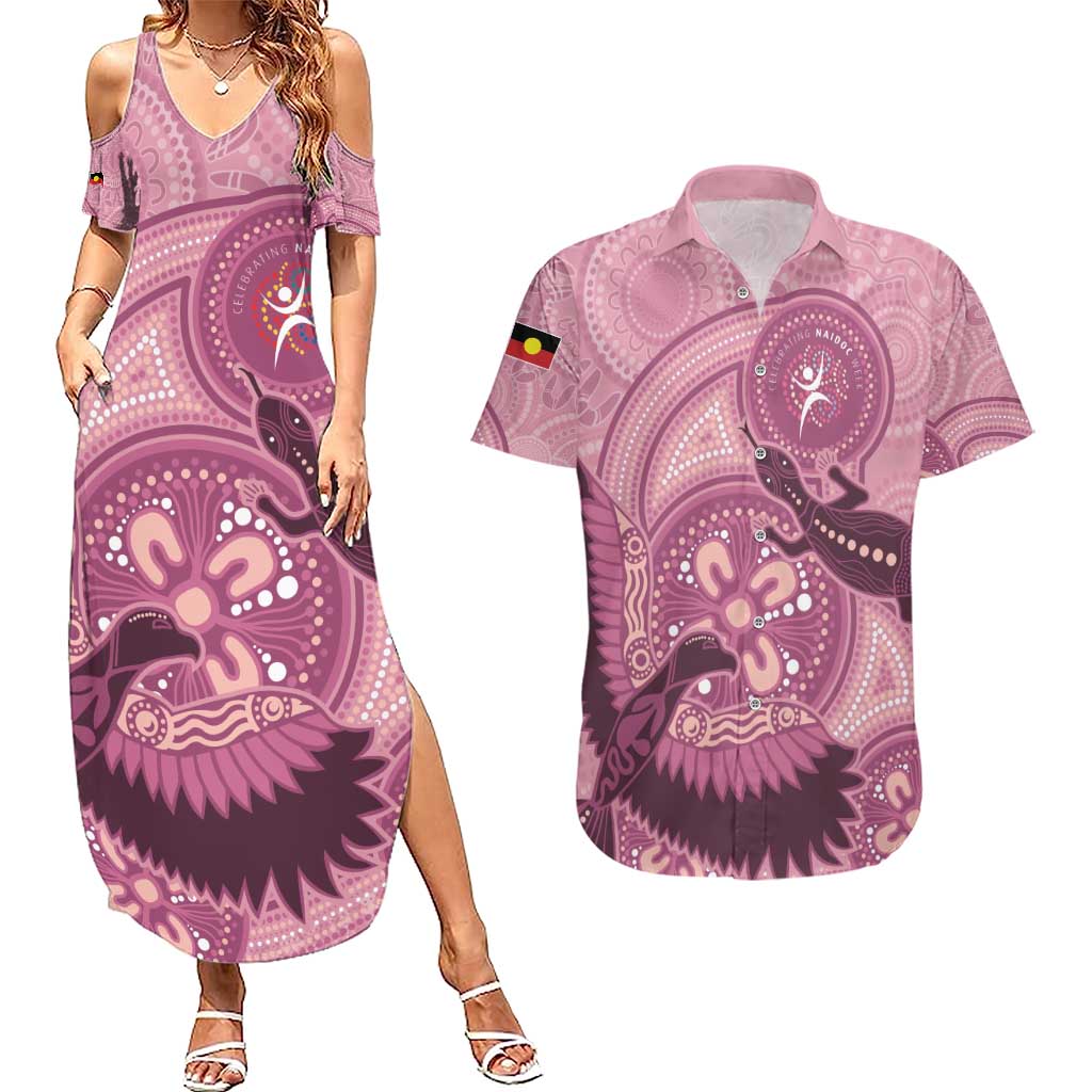 NAIDOC 2025 Strength Vision & Legacy Couples Matching Summer Maxi Dress and Hawaiian Shirt Future Dreaming - Coral