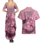 NAIDOC 2025 Strength Vision & Legacy Couples Matching Summer Maxi Dress and Hawaiian Shirt Future Dreaming - Coral