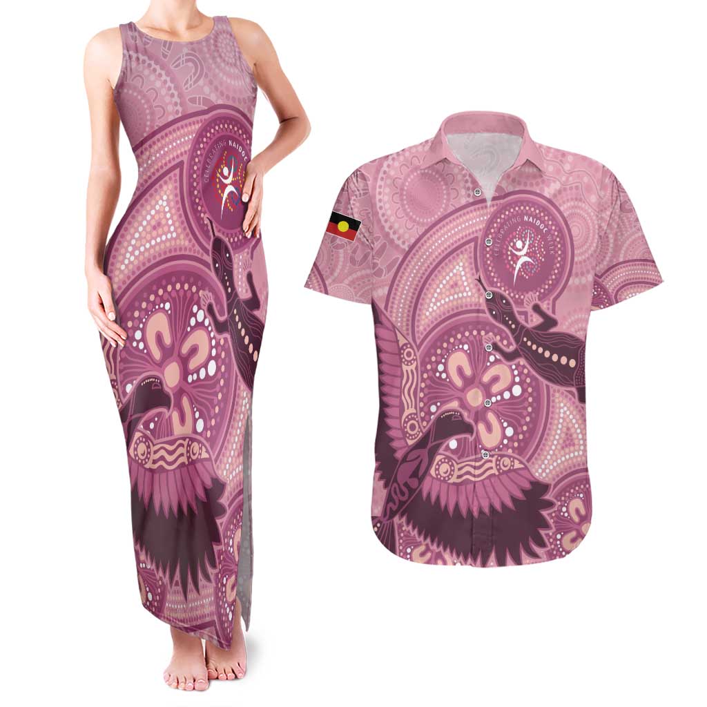 NAIDOC 2025 Strength Vision & Legacy Couples Matching Tank Maxi Dress and Hawaiian Shirt Future Dreaming - Coral