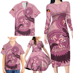 NAIDOC 2025 Strength Vision & Legacy Family Matching Long Sleeve Bodycon Dress and Hawaiian Shirt Future Dreaming - Coral