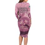 NAIDOC 2025 Strength Vision & Legacy Family Matching Long Sleeve Bodycon Dress and Hawaiian Shirt Future Dreaming - Coral