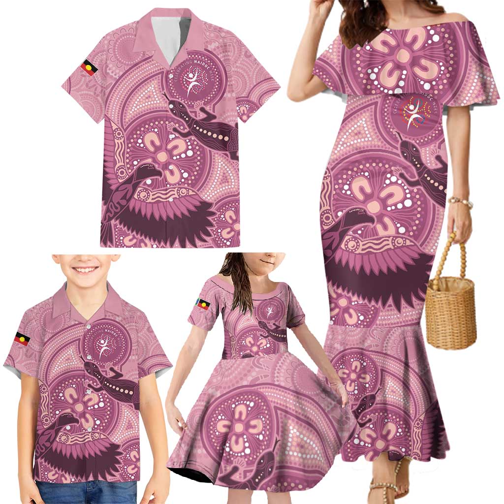 NAIDOC 2025 Strength Vision & Legacy Family Matching Mermaid Dress and Hawaiian Shirt Future Dreaming - Coral