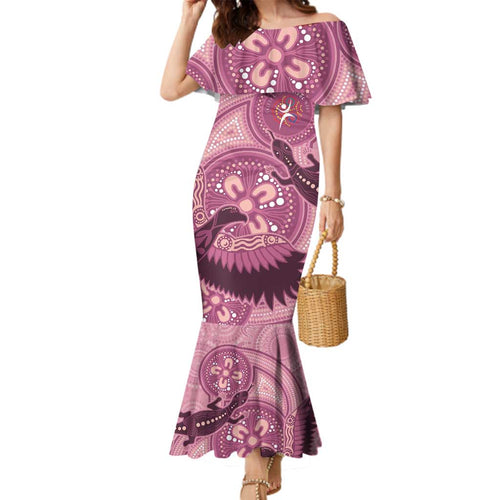 NAIDOC 2025 Strength Vision & Legacy Family Matching Mermaid Dress and Hawaiian Shirt Future Dreaming - Coral
