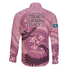 NAIDOC 2025 Strength Vision & Legacy Family Matching Off The Shoulder Long Sleeve Dress and Hawaiian Shirt Future Dreaming - Coral