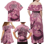 NAIDOC 2025 Strength Vision & Legacy Family Matching Off Shoulder Maxi Dress and Hawaiian Shirt Future Dreaming - Coral
