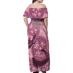 NAIDOC 2025 Strength Vision & Legacy Family Matching Off Shoulder Maxi Dress and Hawaiian Shirt Future Dreaming - Coral