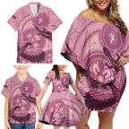 NAIDOC 2025 Strength Vision & Legacy Family Matching Off Shoulder Short Dress and Hawaiian Shirt Future Dreaming - Coral