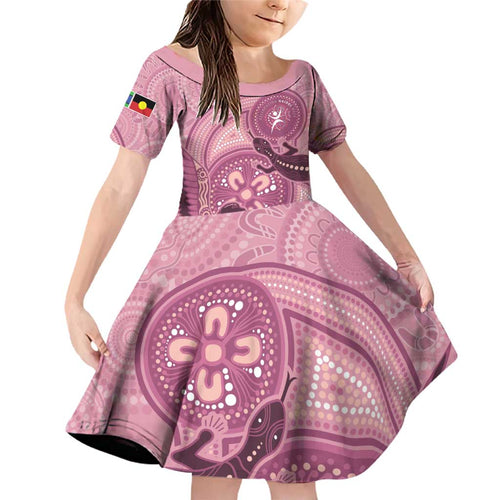NAIDOC 2025 Strength Vision & Legacy Family Matching Off Shoulder Short Dress and Hawaiian Shirt Future Dreaming - Coral