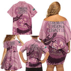 NAIDOC 2025 Strength Vision & Legacy Family Matching Off Shoulder Short Dress and Hawaiian Shirt Future Dreaming - Coral