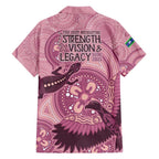 NAIDOC 2025 Strength Vision & Legacy Family Matching Off Shoulder Short Dress and Hawaiian Shirt Future Dreaming - Coral
