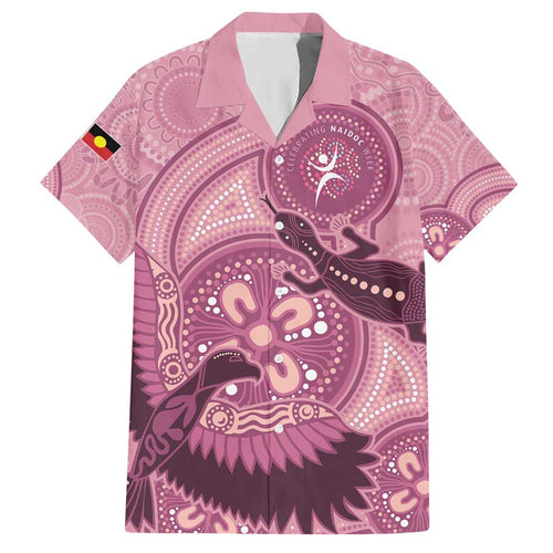 NAIDOC 2025 Strength Vision & Legacy Family Matching Short Sleeve Bodycon Dress and Hawaiian Shirt Future Dreaming - Coral