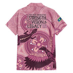 NAIDOC 2025 Strength Vision & Legacy Family Matching Short Sleeve Bodycon Dress and Hawaiian Shirt Future Dreaming - Coral