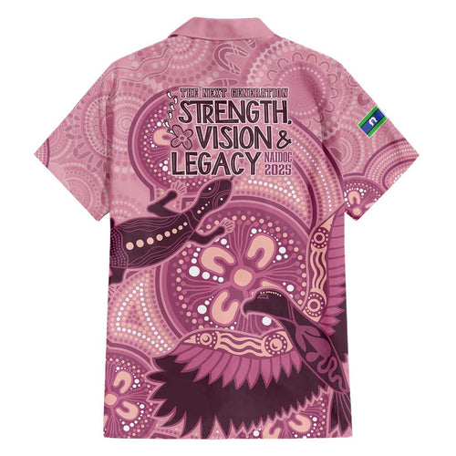 NAIDOC 2025 Strength Vision & Legacy Family Matching Short Sleeve Bodycon Dress and Hawaiian Shirt Future Dreaming - Coral
