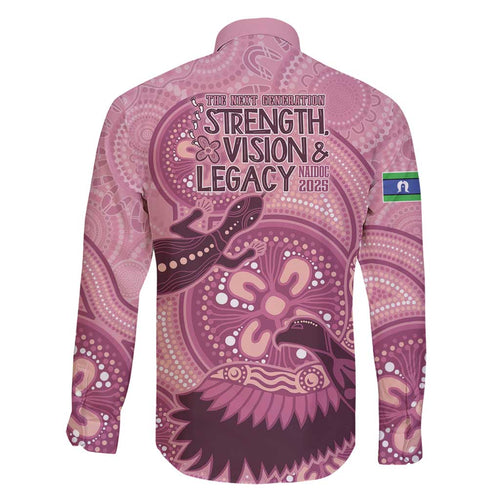 NAIDOC 2025 Strength Vision & Legacy Family Matching Short Sleeve Bodycon Dress and Hawaiian Shirt Future Dreaming - Coral