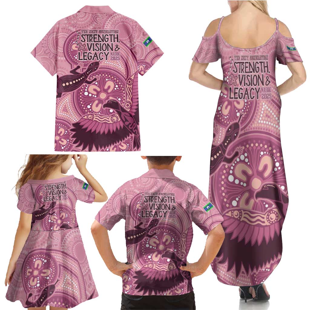 NAIDOC 2025 Strength Vision & Legacy Family Matching Summer Maxi Dress and Hawaiian Shirt Future Dreaming - Coral