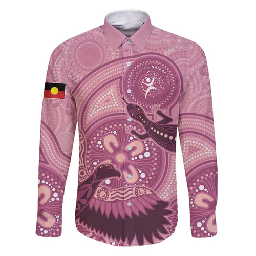 NAIDOC 2025 Strength Vision & Legacy Family Matching Summer Maxi Dress and Hawaiian Shirt Future Dreaming - Coral