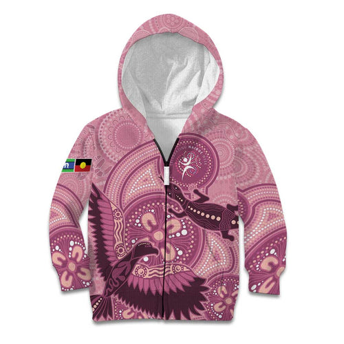 NAIDOC 2025 Strength Vision & Legacy Kid Hoodie Future Dreaming - Coral